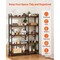 Corner Display Shelf with 5 Wooden Tiers and 4 Hooks for Home and Office
